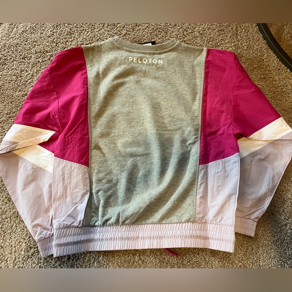 Peloton Chic Fabric Mix Pullover Medium Windbreaker French Terry Knit - Picture 5 of 5